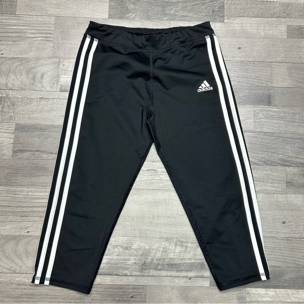 Adidas Girls Black Capri Pants L